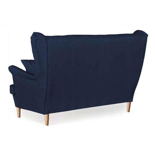 Canapé Ari Scandinave à Oreilles, Non Convertible, Bleu Marine