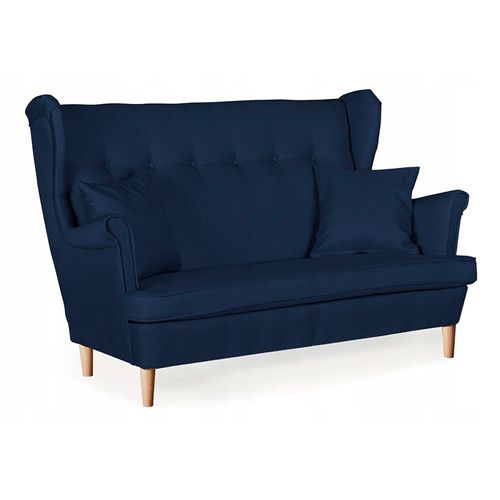 Canapé Ari Scandinave à Oreilles, Non Convertible, Bleu Marine