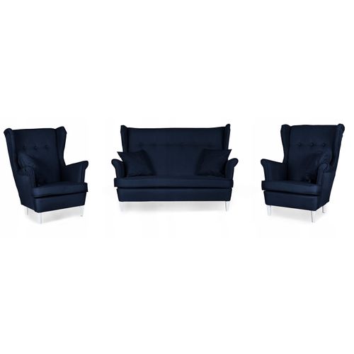 Canapé à Oreilles Ari, Style Scandinave, Non Convertible, Bleu