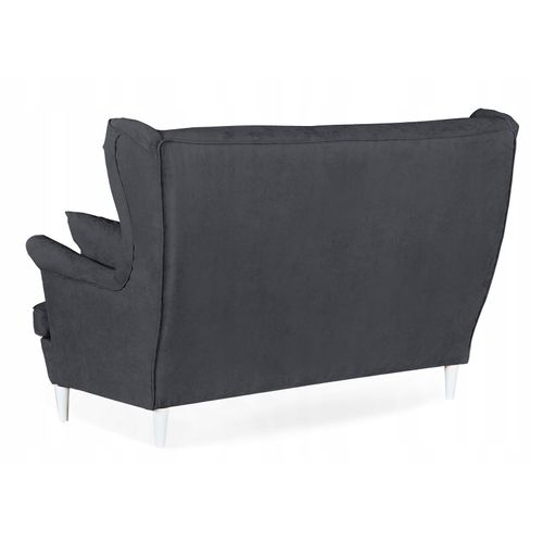 Canapé Ari à Oreilles, Style Scandinave, Non Convertible — Velours Foncé