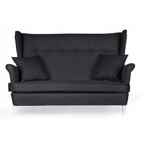 Canapé Ari Scandinave à Oreilles, Non Convertible, Par — Velours Noir