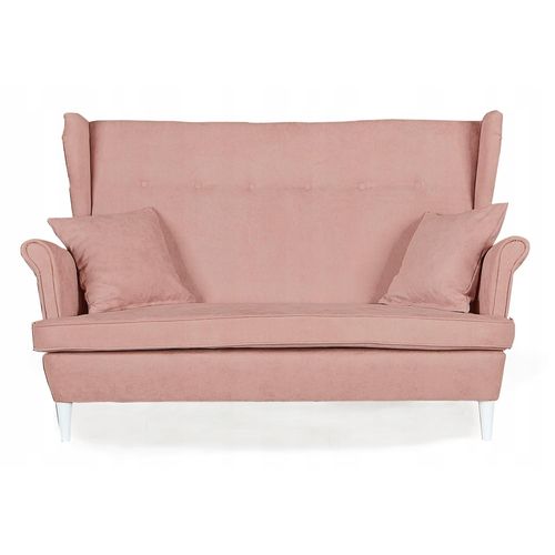 Canapé Scandinave Ari Non Convertible, Style à Oreilles, Rose Poudré