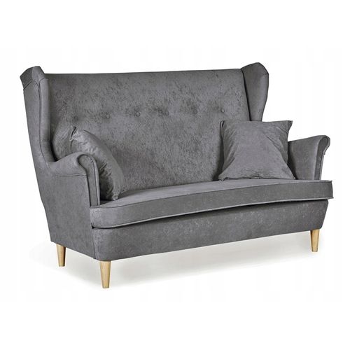 Canapé Scandinave Ari à Oreilles, Non Convertible, En Velours Gris