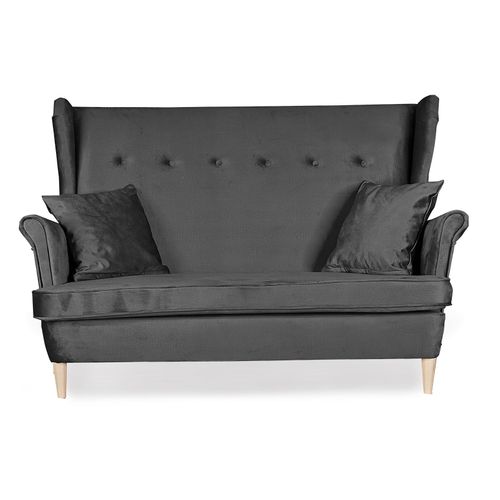 Canapé à Oreilles Ari, Style Scandinave, Non Convertible, Gris Foncé