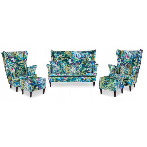 Canapé à Oreilles Ari Print, Style Scandinave, Non Convertible, Motif Feuilles