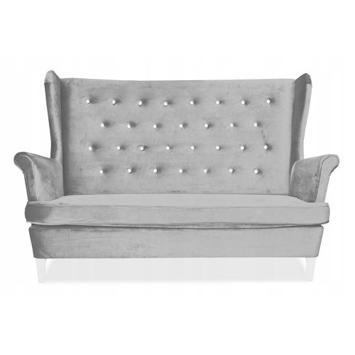 Diana — Canapé Scandinave à Oreilles, Non Convertible, Gris Clair