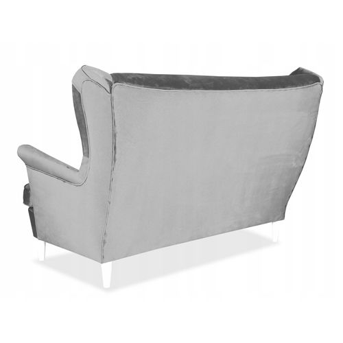 Diana — Canapé Scandinave à Oreilles, Non Convertible, Gris Clair