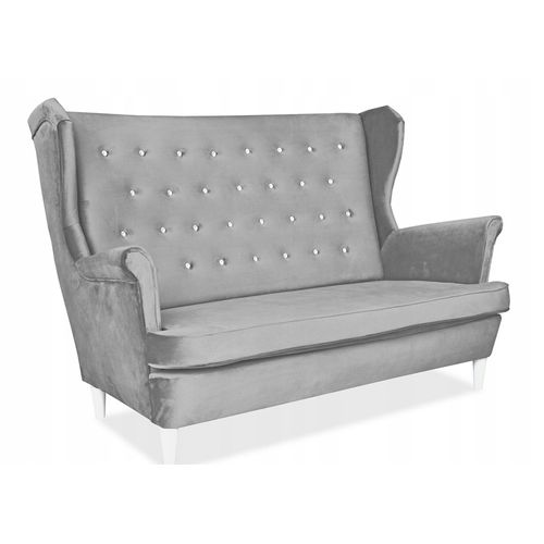 Diana — Canapé Scandinave à Oreilles, Non Convertible, Gris Clair