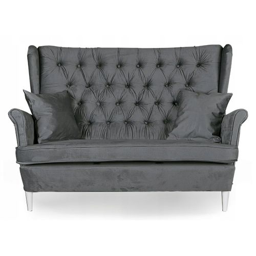 Canapé à Oreilles Gaja, Style Scandinave — Non Convertible, En Velours Gris