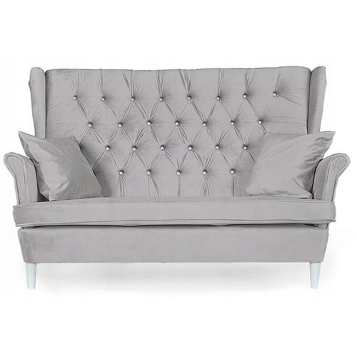 Canapé à Oreilles Gaja, Style Scandinave, Non Convertible, Gris Clair