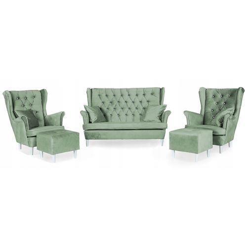 Canapé Scandinave Gaja à Oreilles — Non Convertible — Vert Menthe