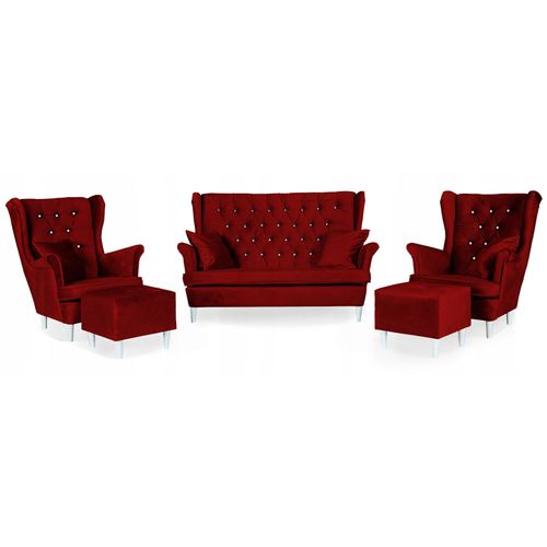 Canapé Gaja Scandinave à Oreilles (non Convertible) — Rouge