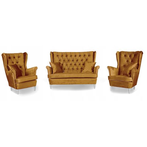 Ensemble Salon Gaja — Canapé Et Fauteuils à Oreilles De Style Scandinave