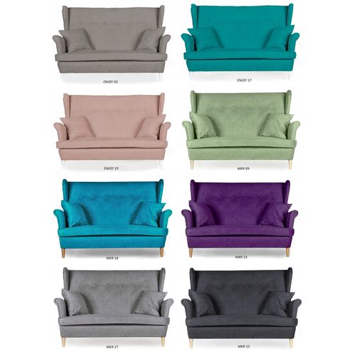 Ensemble De Salon Ari Par De Style à Oreilles - Canapé, Fauteuils Et Poufs — Ensemble Complet