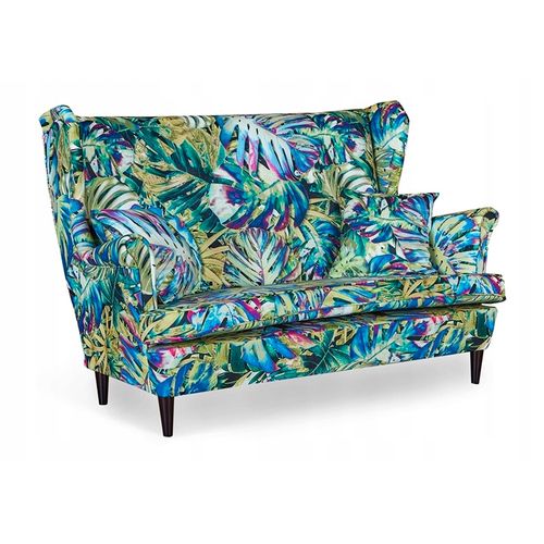 Ensemble Complet De Salon Ari Print — Canapé, Fauteuils à Oreilles Et Poufs