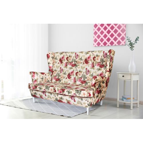 Ensemble Complet De Salon Ari Print — Canapé, Fauteuils à Oreilles Et Poufs