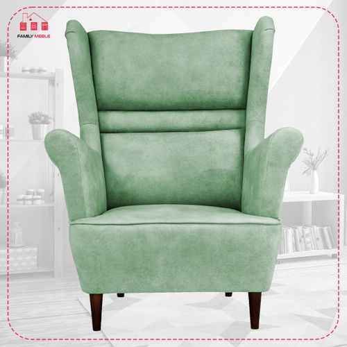 Fauteuil à Oreilles Scandinave Zoja — Vert Menthe, Pistache, Vert Patiné