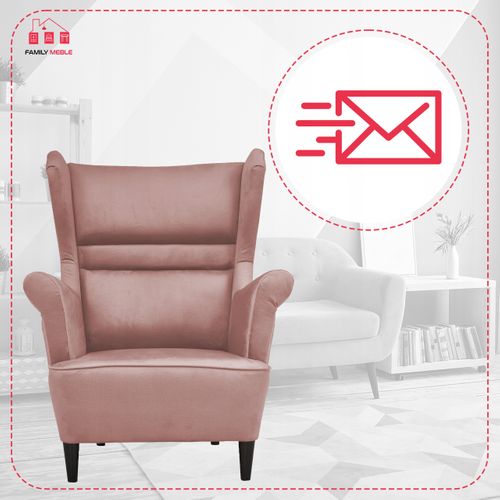 Fauteuil à Oreilles Scandinave Zoja Par — Lilas / Rose Poudré — Fauteuil De Lecture