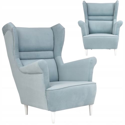 Fauteuil à Oreilles Zoja Scandinave — Bleu Pastel (profil)