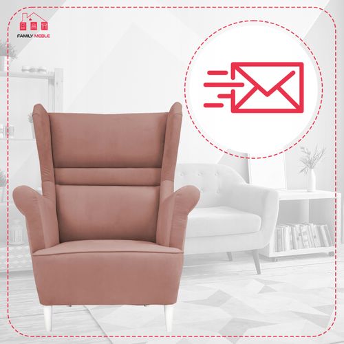 Fauteuil à Oreilles Zoja, Style Scandinave — Coloris Fraise/framboise Pour Le Salon