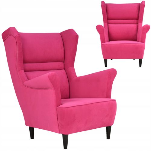 Fauteuil Scandinave à Oreilles Zoja — Fuchsia / Magenta / Rose — Confortable