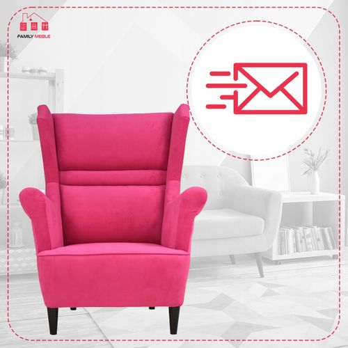 Fauteuil Scandinave à Oreilles Zoja — Fuchsia / Magenta / Rose — Confortable