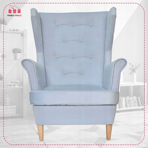 Fauteuil à Oreilles Diana, Style Scandinave, Rose Poudré Pastel