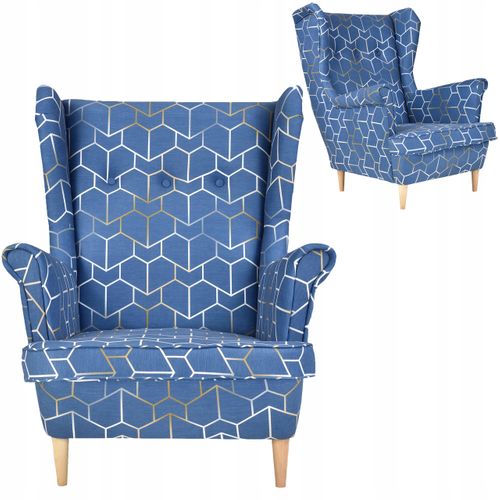 Fauteuil à Oreilles Ari Print, Style Scandinave, En Tissu Jacquard, Esprit Art Déco