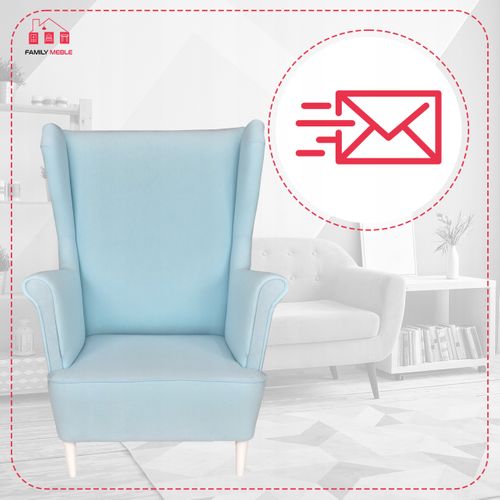 Fauteuil à Oreilles « max » — Design Scandinave — Bleu Clair Pro