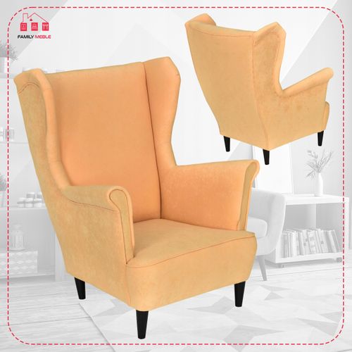 Fauteuil à Oreilles Max, Scandinave — Orange Brique Roux