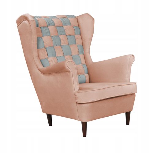Fauteuil à Oreilles Carol Duo — Style Scandinave, Gris Saumon Et Rose