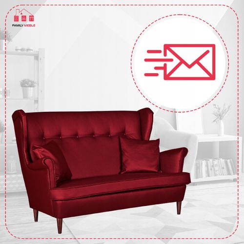 Canapé Scandinave à Oreilles En Similicuir, Non Convertible — Bordeaux