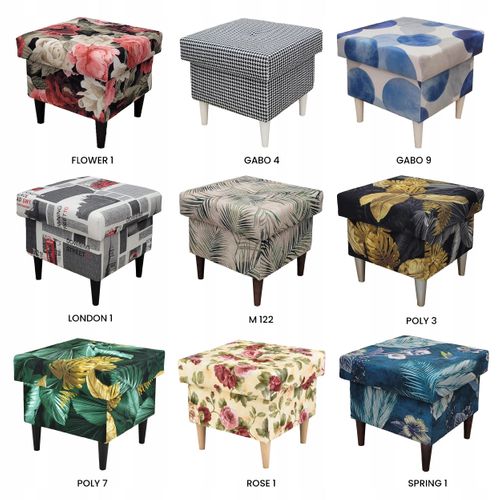 Pouf/ottoman Ari — Repose-pieds Avec Coffre De Rangement, Plusieurs Modèles