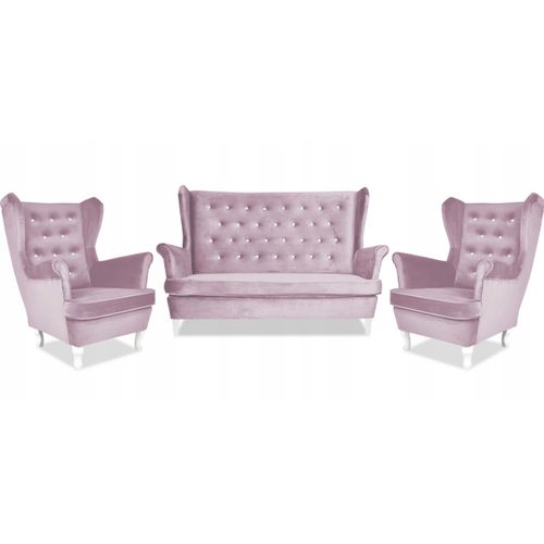 Canapé Scandinave à Oreilles Diana — Family Mebl, Fixe (non Convertible), Rose Poudré