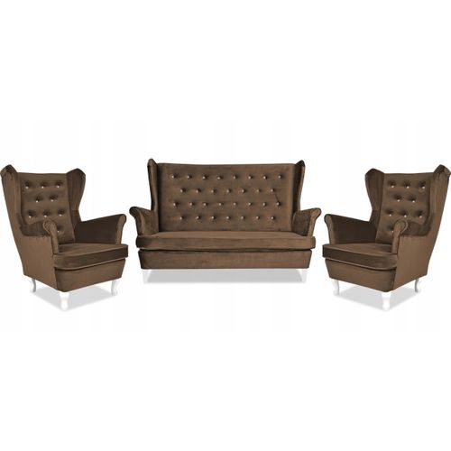 Diana — Canapé à Oreilles De Style Scandinave, Non Convertible, Marron