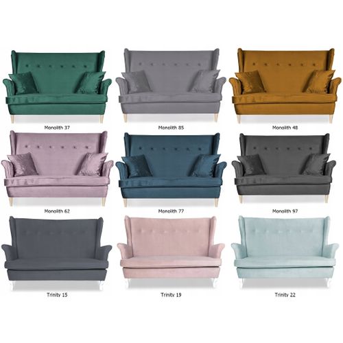 Canapé Scandinave à Oreilles Ari, Non Convertible, En Velours Gris