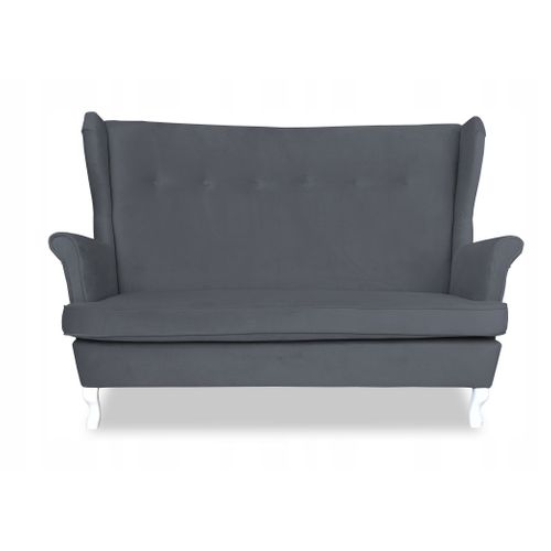 Canapé Scandinave à Oreilles Ari, Non Convertible, En Velours Gris