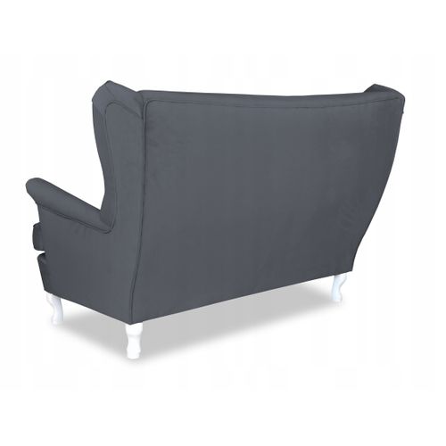 Canapé Scandinave à Oreilles Ari, Non Convertible, En Velours Gris