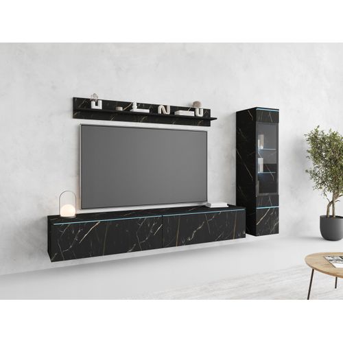Ensemble Salon 3 Éléments: TV 180 + Vitrine + Étagère, San Sebastian Mat