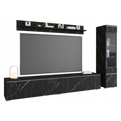 Ensemble Salon 3 Éléments: TV 180 + Vitrine + Étagère, San Sebastian Mat
