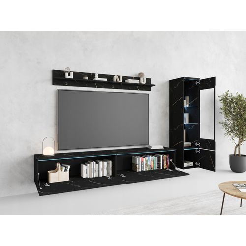 Ensemble Salon 3 Éléments: TV 180 + Vitrine + Étagère, San Sebastian Mat