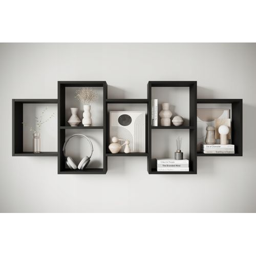 Étagère Murale/posée Carré, Noir Mat