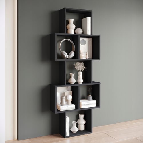 Étagère Murale/posée Carré, Noir Mat