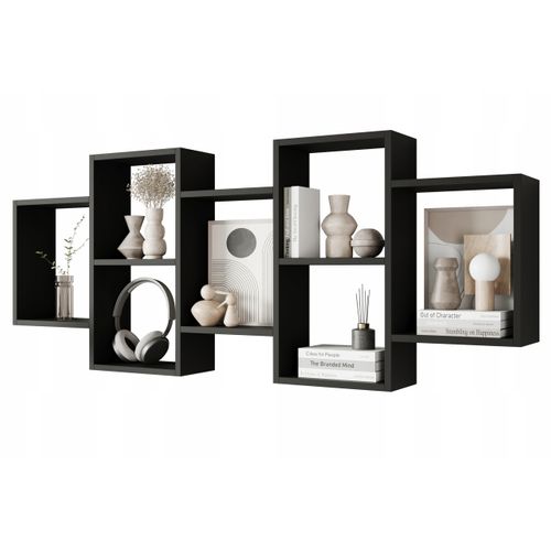 Étagère Murale/posée Carré, Noir Mat
