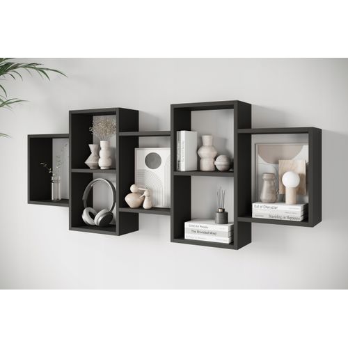 Étagère Murale/posée Carré, Noir Mat