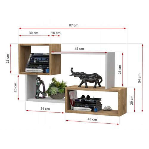 Étagère Murale 3 Rectangles, Noir Mat
