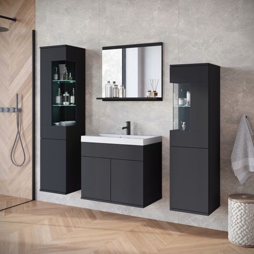 Table Basse 100 Cm 2 Étagères Chêne Wotan / Blanc Mat