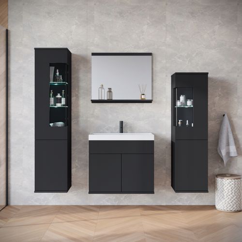 Table Basse 100 Cm 2 Étagères Chêne Wotan / Blanc Mat