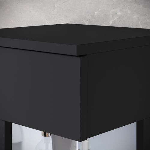 Table Basse 100 Cm 2 Étagères Chêne Wotan / Blanc Mat