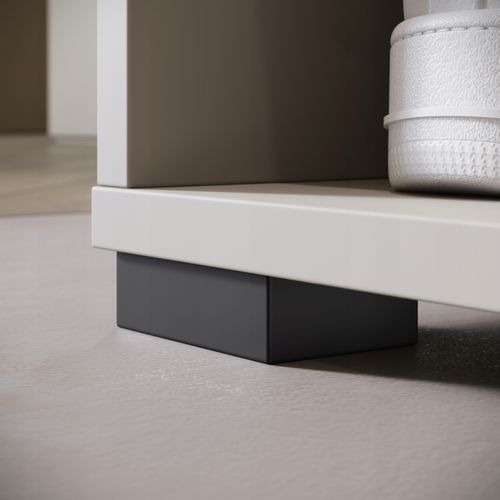 Armoire Entrée 90 Cm Miroir Étagères Tringle Beige Cachemire Mat